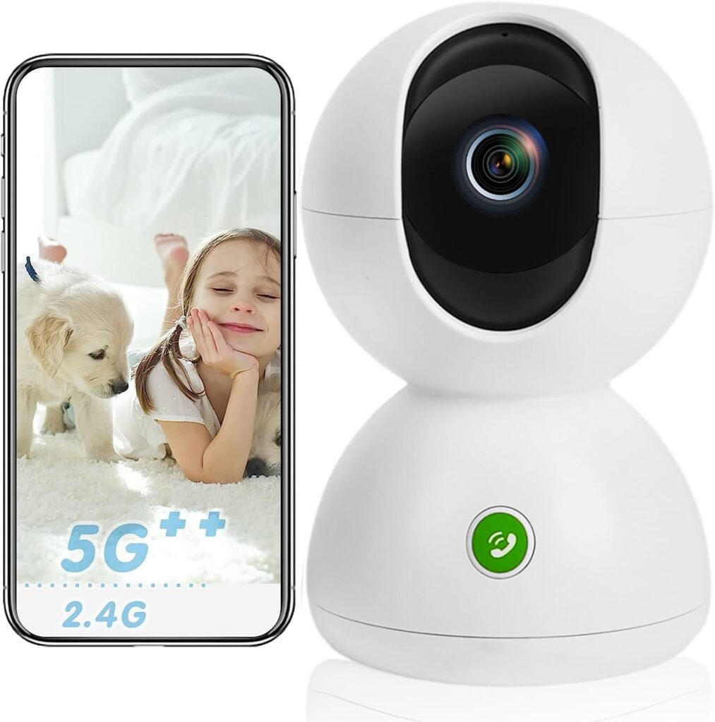 Amazon.com : 2.5K 5GHz  2.4GHz Indoor Security Camera Wireless,Pet Camera for Home Security for Baby/ Cat /Dog, 7/24 Motion Tracking,Spotlight  Siren Alarm ,One Click to Call(64GB Included) : Electronics
