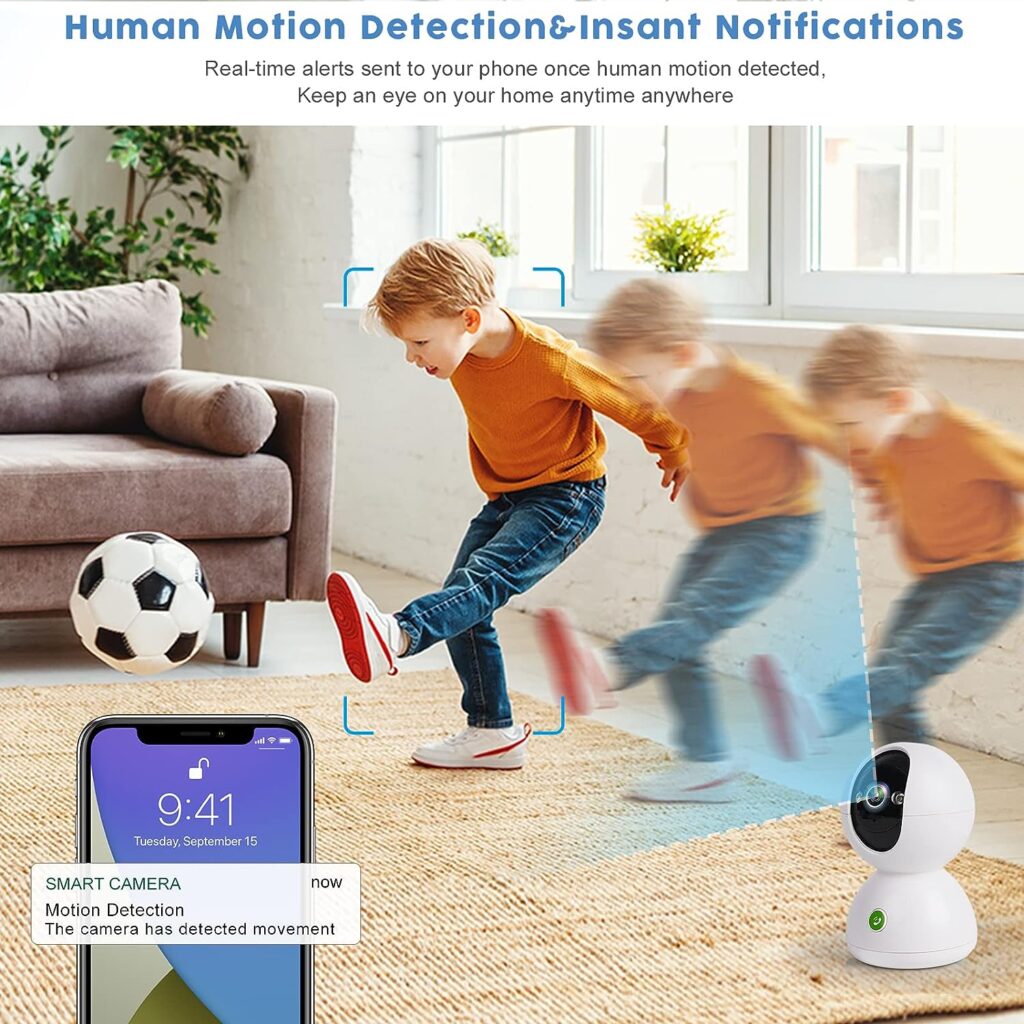 Amazon.com : 2.5K 5GHz  2.4GHz Indoor Security Camera Wireless,Pet Camera for Home Security for Baby/ Cat /Dog, 7/24 Motion Tracking,Spotlight  Siren Alarm ,One Click to Call(64GB Included) : Electronics