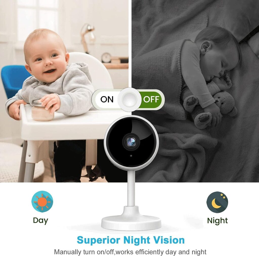 Indoor Camera, Cameras for Home Security with Night Vision, Pet Camera with Phone App, 1080P Indoor Security Camera, Motion Detection, 2-Way Audio, WiFi Camera Home Camera Compatible with Alexa