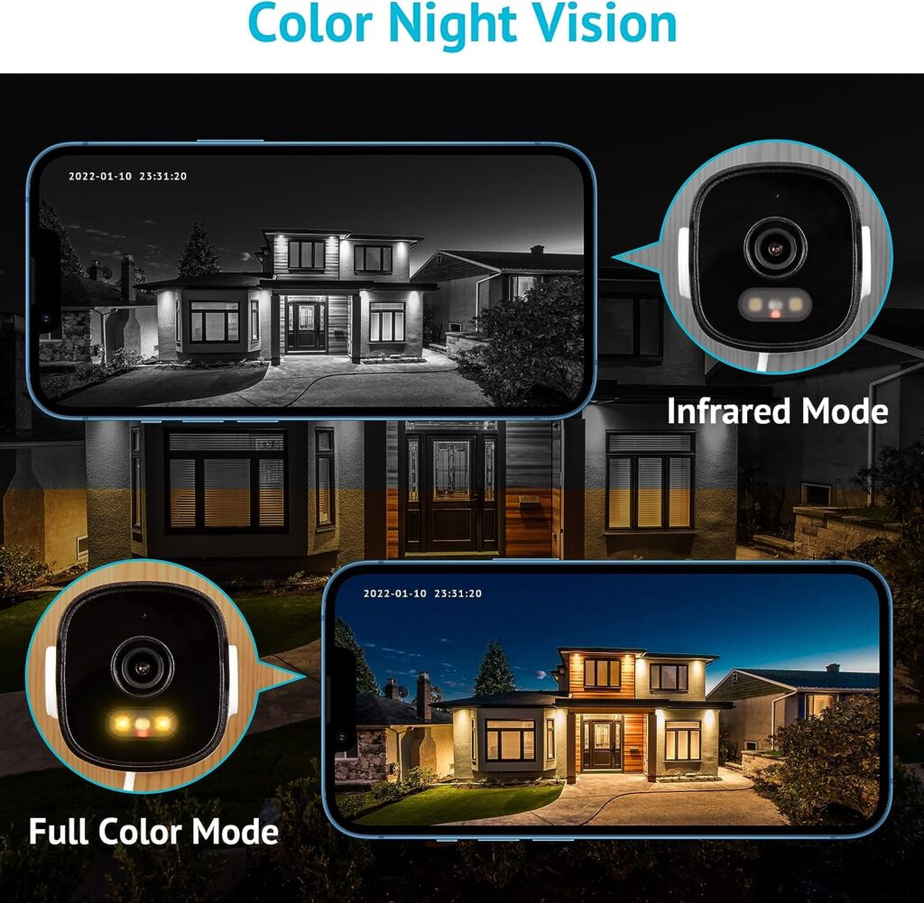 LaView Security Camera Outdoor with Color Night Vision,4MP Wired Cameras for Home Security,IP66 Waterproof Camera, 24/7 Live Video,2 Way Audio,Cloud Storage/SD Slot,Compatible with Alexa(4pcs)