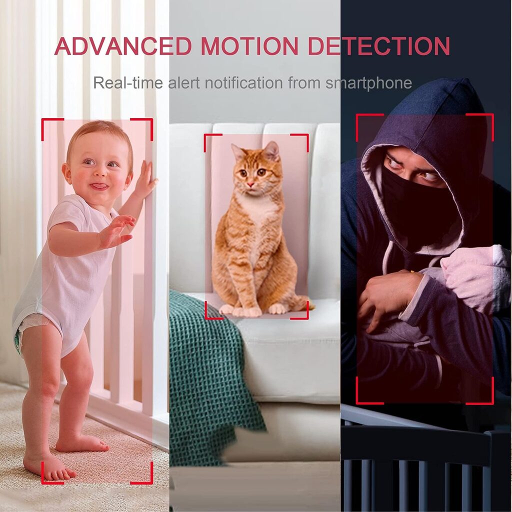 LaView Security Cameras 4pcs, Home Security Camera Indoor 1080P, Wi-Fi Cameras Wired for Pet, Motion Detection, Two-Way Audio, Night Vision, Phone App, Works with Alexa, iOS  Android  Web Access