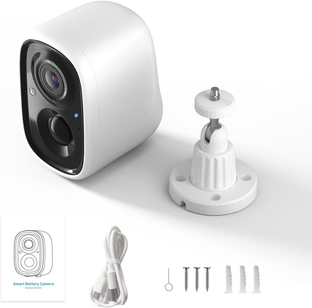 Security Cameras Wireless Outdoor 1080P Battery Powered WiFi Cameras Color Night Vision 2-Way Audio AI Motion Detection Spotlight/Siren for Home Security with Cloud/SD Storage Waterproof indoor camera