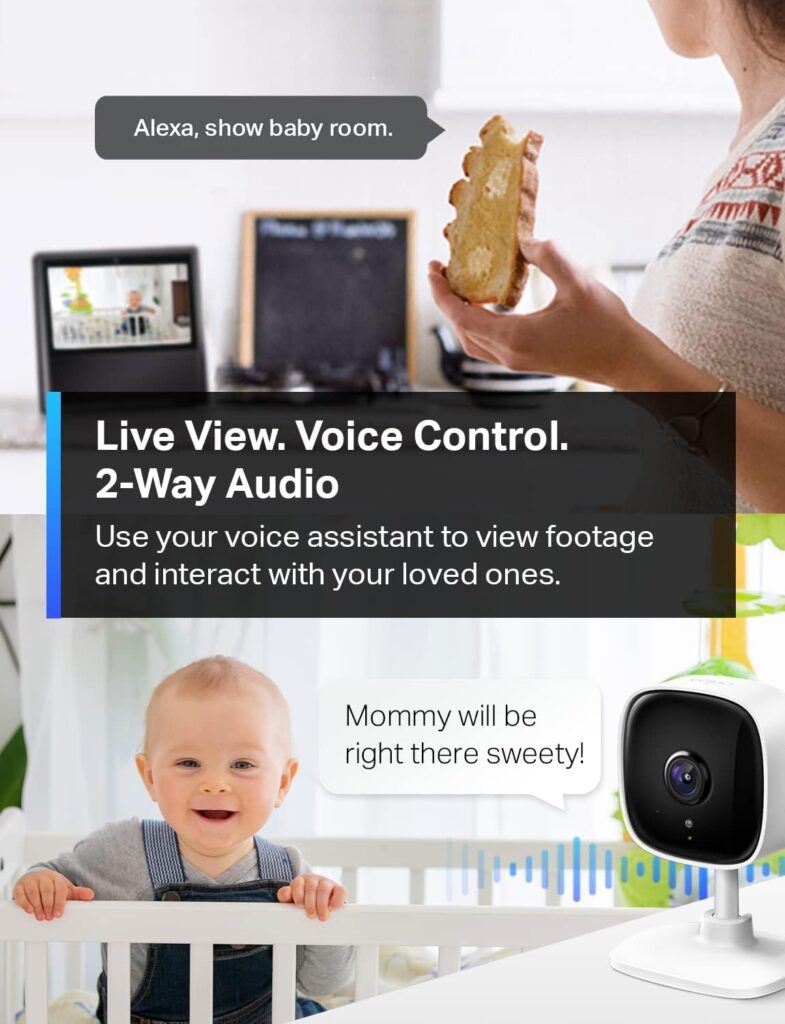 TP-Link Tapo 1080P Indoor Security Camera for Baby Monitor, Dog Camera w/ Motion Detection, 2-Way Audio Siren, Night Vision, Cloud  SD Card Storage, Works w/ Alexa  Google Home (Tapo C100) : Automotive