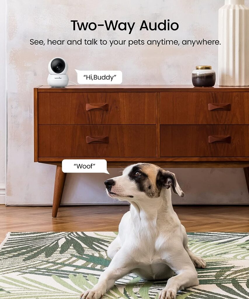 wansview Security Camera Indoor Wireless for Pet 2K Cameras for Home Security with Phone app and Motion Detection,Cat/Dog/Nanny/Baby Camera with Pan Tilt, SD Card  Cloud Storage, Works with Alexa