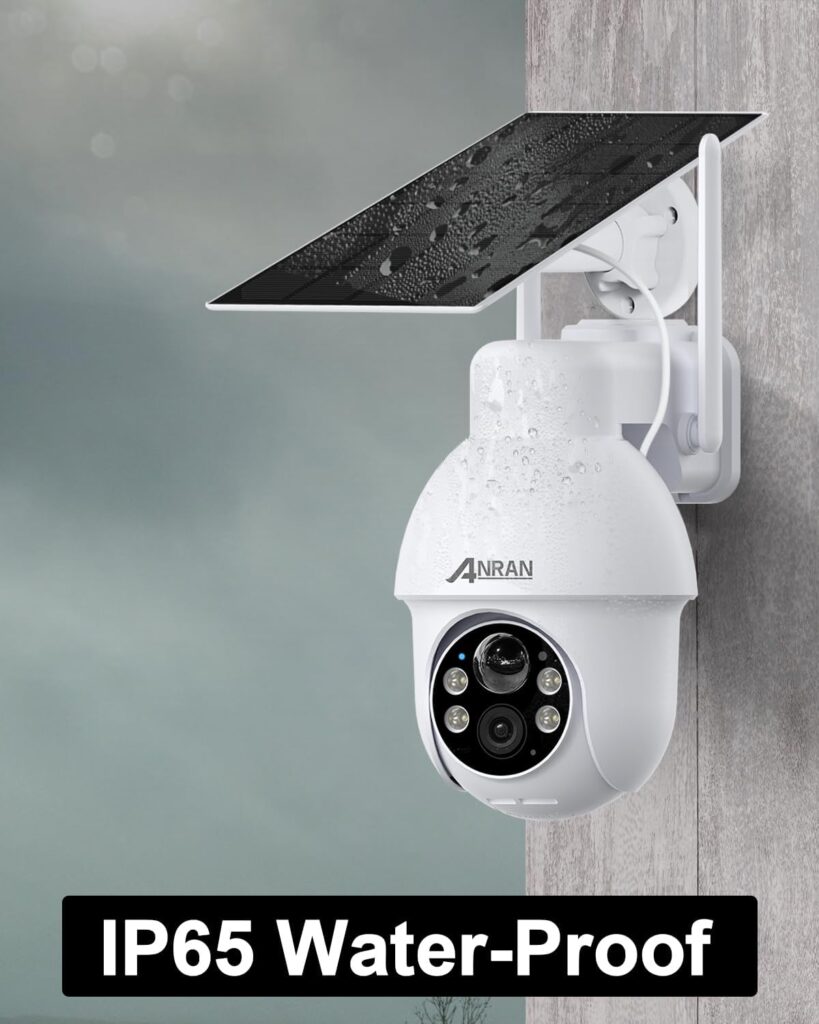 ANRAN 2K Security Camera Wireless Outdoor with 360° View, Solar Outdoor Camera with Smart Siren, Spotlights, 2K Color Night Vision, AI Human Detection, 2-Way Talk, Compatible with Alexa, Q3 White