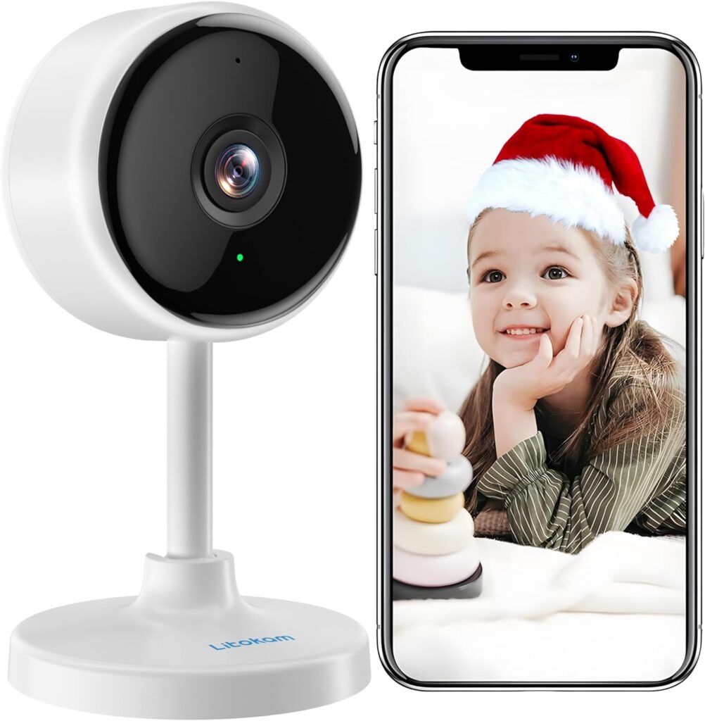 Indoor Camera, Cameras for Home Security with Night Vision, Pet Camera with Phone App, 1080P Indoor Security Camera, Motion Detection, 2-Way Audio, WiFi Camera Home Camera Compatible with Alexa