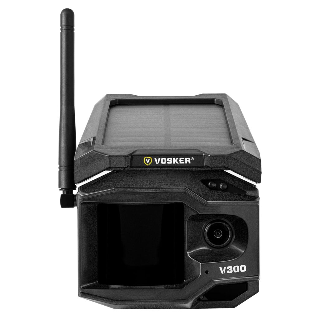 Vosker V300 | Live View Outdoor Security Camera | Solar Powered 4G-LTE Cellular Network Enabled | No Wi-Fi Needed | Receive Live Streaming Security Video Virtually Anywhere | SIM Card Included