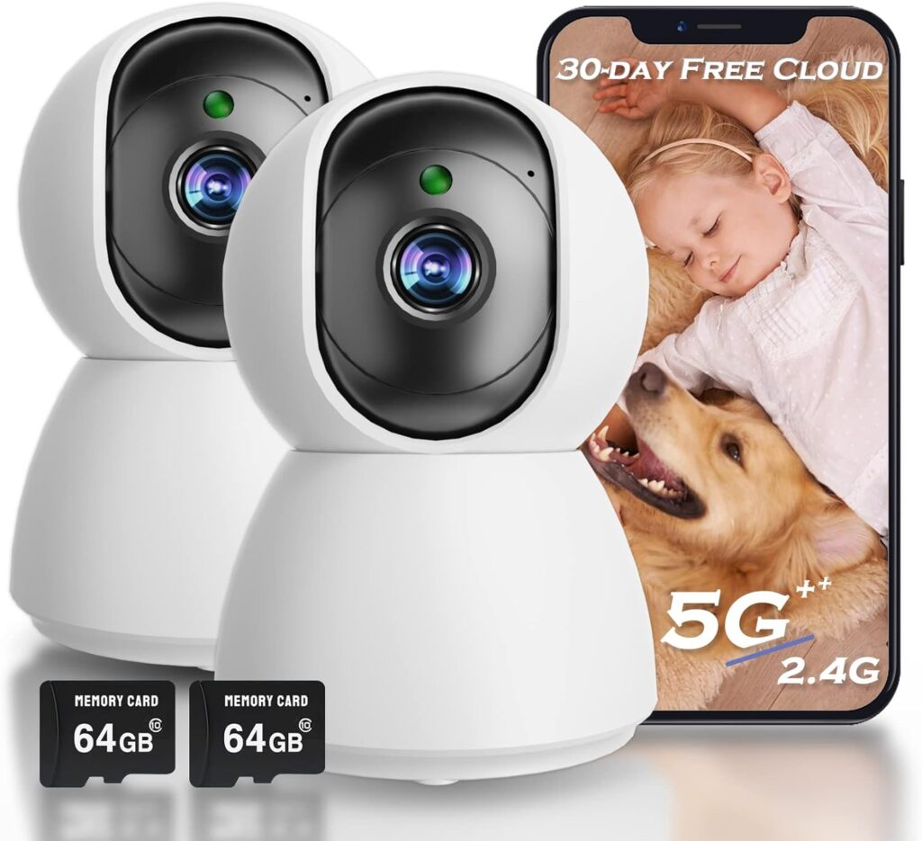 4MP Indoor Camera, 2K Security Camera for Baby Monitor, 360° PTZ Wireless Cameras for Home Security, 5G  2.4G WiFi Pet Camera with Phone App, Night Vision Motion Detection Siren Works with Alexa