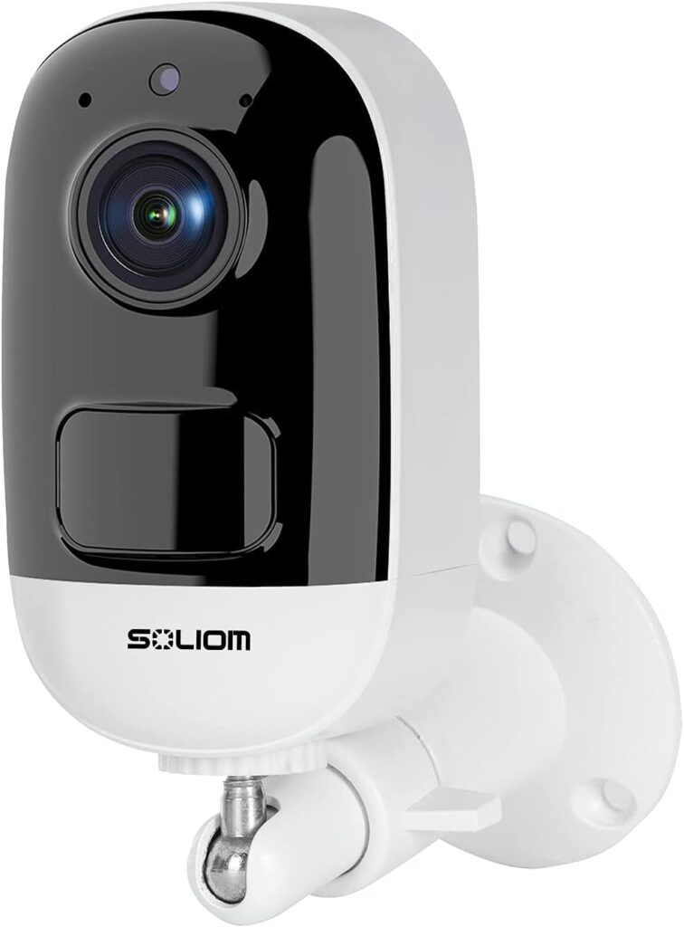 SOLIOM Security Camera Outdoor Wireless Battery Powered,1080P WiFi Indoor Home System with IP67 Waterproof,Night Vision,2-Way Audio,Siren Alarm,Motion Sensor,Schedulable Working Time B06